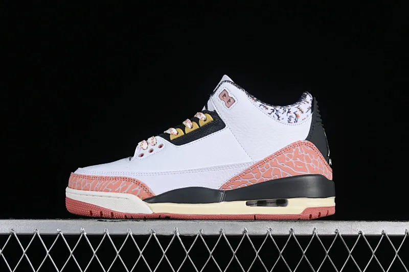 All categories Air Jordan Jordan series basketball shoes Air Jordan 3 cost-effective version Air Jordan 3 GS "Red Stardust" AJ3 Joe 3 new white pink flower 441140-100